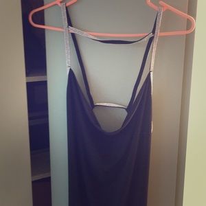 Elegant rhinestone backless dress